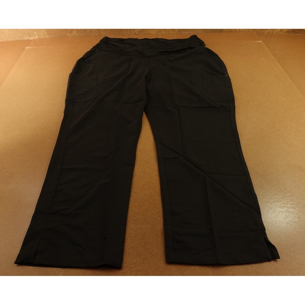 Mandala Womens Maternity Size 3XL Black Straight Leg Cargo Scrub Pants NWT